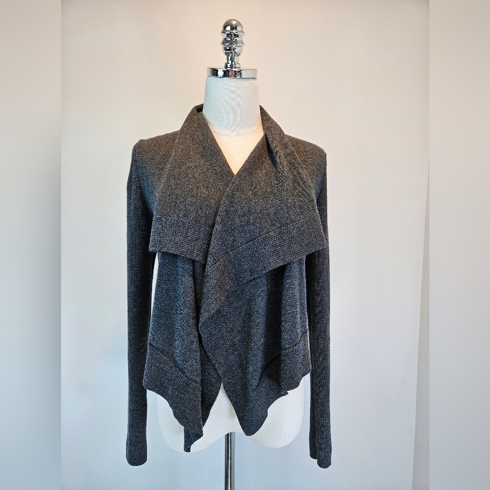 Banana Republic Womens Merino Wool Blend Cardigan Small Asymmetric Open